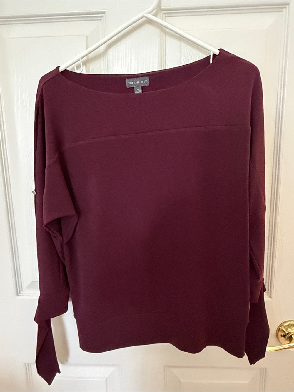 The Limited Women's Burgundy Boatneck Sweatshirt